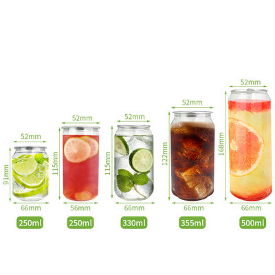 Transparent PET Plastic Cylinder Food Grade Can Jar With Aluminum Easy Open Lid