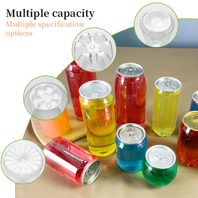 Transparent PET Plastic Cylinder Food Grade Can Jar With Aluminum Easy Open Lid