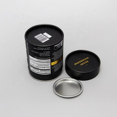 Biodegradable Foil Inner Paper Tube Can Packaging With Metal Cover