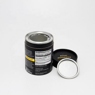 Biodegradable Foil Inner Paper Tube Can Packaging With Metal Cover
