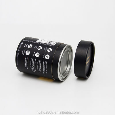 Biodegradable Foil Inner Paper Tube Can Packaging With Metal Cover