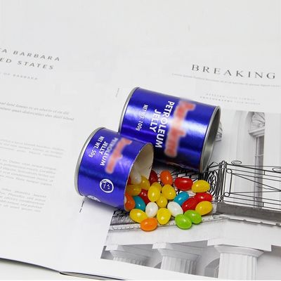 Wholesale Printing Logo Paper Tube With Metal Cover Easy Open Paper Can