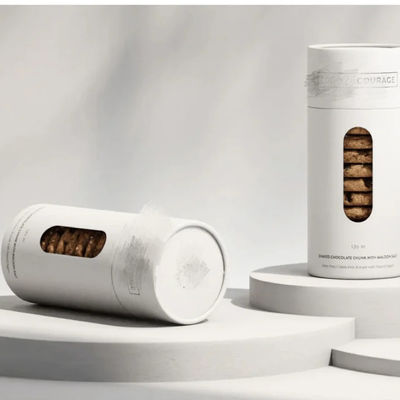 Food Grade Bio-Degradable Round Paper Tube With Window For Cookie Candy Stamping And Vanishing Printing Paper Can Packaging