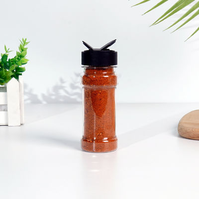 Customized Samples Spice Pepper and OEM Branding Shaker Lid Jar for Clear Plastic Cylinder 200ml Shaker Lid Bottle