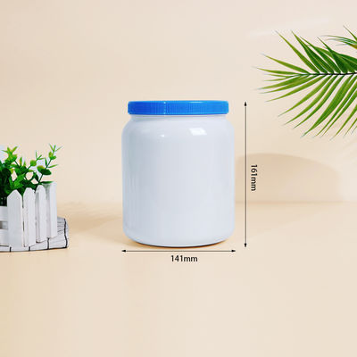 IML In Mould Label 1000ml 1100ml 2000ml 2200ml 2300ml 2600ml 4000ml White Plastic Can PET Jar with Aluminum Easy Open Lids Aluminum Gasket Screw Top Plastic Packaging for Milk Powder