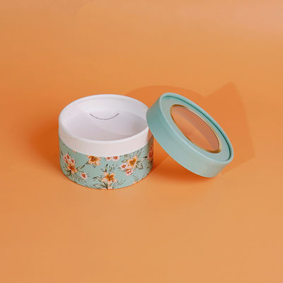 Open Window Cosmetic Puff Loose Powder Paper Tube Box for Beauty Packaging Skin Care Makeup Shaker Lid Paper Tube
