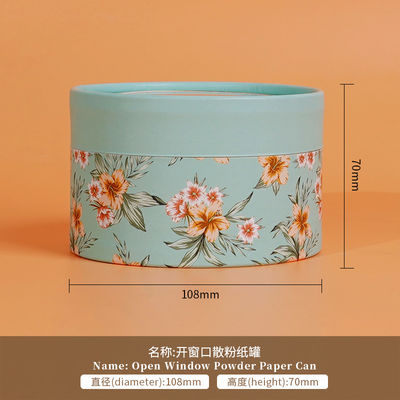 Open Window Cosmetic Puff Loose Powder Paper Tube Box for Beauty Packaging Skin Care Makeup Shaker Lid Paper Tube