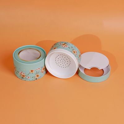 Open Window Cosmetic Puff Loose Powder Paper Tube Box for Beauty Packaging Skin Care Makeup Shaker Lid Paper Tube