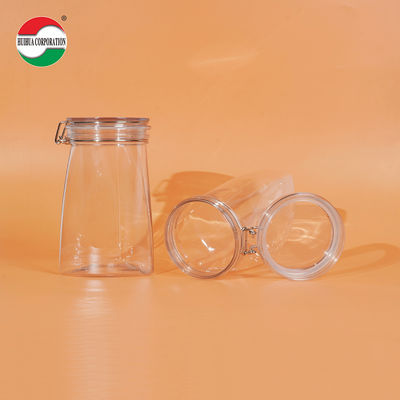 1080ML Recycled Transparent Storage Plastic Clear PET Cans Sealed Jar With Screw Lid Pet Food Coffeeealed Jar