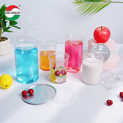 Cylinder Clear Empty Transparent Plastic Cans Square Food Grade PET Plastic Jar With Easy Open Lids PP Cap For Food Packaging
