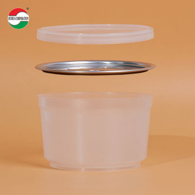 Plastic Bottle Factory Food Grade Clear PP Plastic Bowl High Temperature Resistance with EOE Aluminum Easy Open Lid for Cookie PET Wet Food Plastic Can