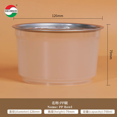 Plastic Bottle Factory Food Grade Clear PP Plastic Bowl High Temperature Resistance with EOE Aluminum Easy Open Lid for Cookie PET Wet Food Plastic Can