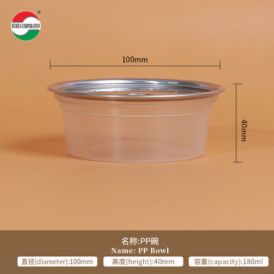 Plastic Bottle Factory Food Grade Clear PP Plastic Bowl High Temperature Resistance with EOE Aluminum Easy Open Lid for Cookie PET Wet Food Plastic Can