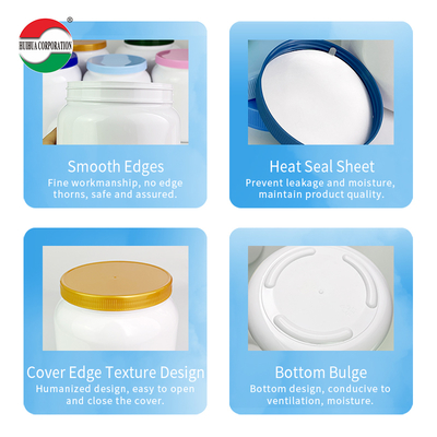 1200ml Factory Direct Recycled Food Grade Round PET Plastic Bottles Powder Jars Cans Milk Protein Powder Container