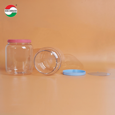 2625ML PET Bottle Clear Plastic Cylinder Jars For Food Screw Cover Lid Milk Powder