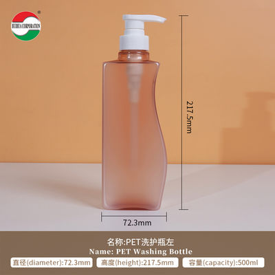 Clear PET Jars For Shampoo Shower Gel 500ml Plastic Bottle With Pump Press Lid Customized Service Available