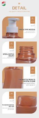 Clear PET Jars For Shampoo Shower Gel 500ml Plastic Bottle With Pump Press Lid Customized Service Available