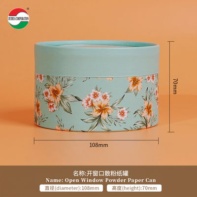 Cylinder Packaging Tube with PVC Window Cosmetic Loose Powder Essential Oils Face Cream Makeup Setting Craft Paper Tube