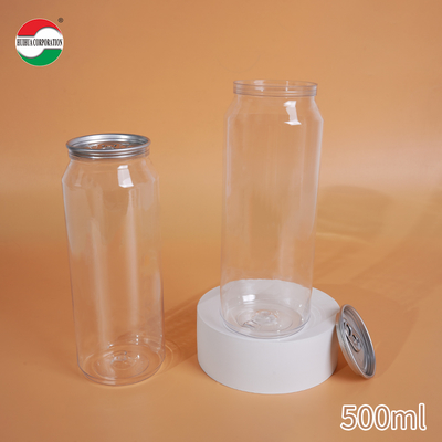 250ml 330ml 400ml 500ml 700ml Custom Size PET Bottle Jar Packaging Beverage Cans Made From Food Grade PET Material Transparent With Press Cover Easy Open Lid