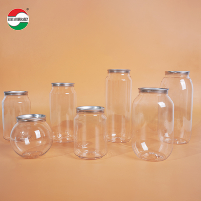 250ml 330ml 400ml 500ml 700ml Custom Size PET Bottle Jar Packaging Beverage Cans Made From Food Grade PET Material Transparent With Press Cover Easy Open Lid