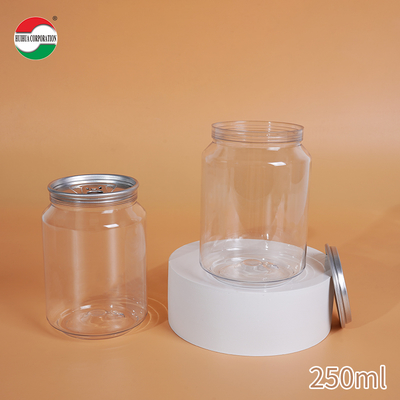 250ml 330ml 400ml 500ml 700ml Custom Size PET Bottle Jar Packaging Beverage Cans Made From Food Grade PET Material Transparent With Press Cover Easy Open Lid