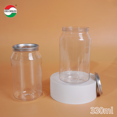250ml 330ml 400ml 500ml 700ml Custom Size PET Bottle Jar Packaging Beverage Cans Made From Food Grade PET Material Transparent With Press Cover Easy Open Lid