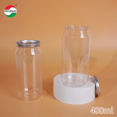 250ml 330ml 400ml 500ml 700ml Custom Size PET Bottle Jar Packaging Beverage Cans Made From Food Grade PET Material Transparent With Press Cover Easy Open Lid