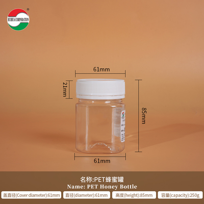 Custom Clear PET Bottle with Screw Lid for Food Grade Packaging