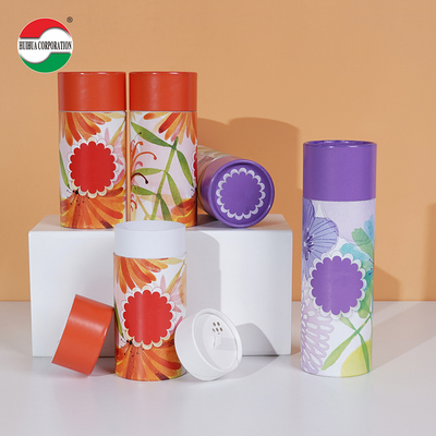 Custom Printed Kraft Cardboard Spice Paper Tube For Loose Powder Packaging Eco Friendly Cylinder