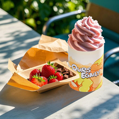 Eco-Friendly And Recyclable Cardboard Paper composite Cans With Metal Lid For Ice Cream Packaging