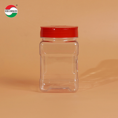 High Transparent Clear Good Airtight Food Grade 350ml Plastic Can PET Jar for Seasoning Spice Pepper Powder Salt Sugar with Butterfly Flip Lids