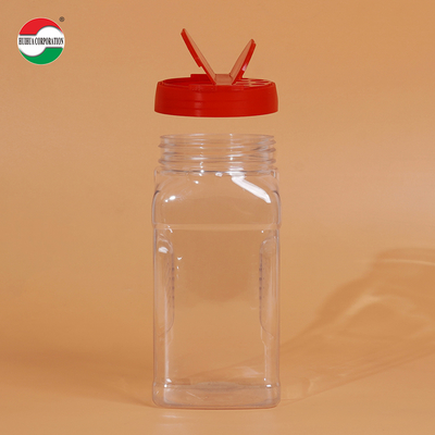 425ML Wholesale Sample Provided Plastic Spice Jars Bottles Containers With Red Black Lid Perfect For Storing Spice And Powders