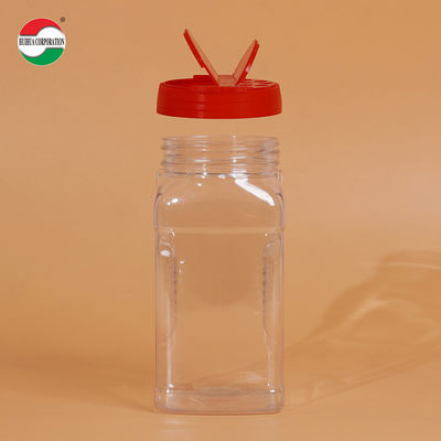 Kitchen Plastic Food Grade PET Container For Spices Salt Shaker Jars And Spices Flip Top Shaker Bottles