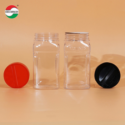 425ML Wholesale Sample Provided Plastic Spice Jars Bottles Containers With Red Black Lid Perfect For Storing Spice And Powders