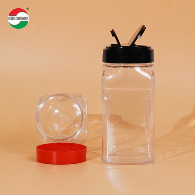 425ML Wholesale Sample Provided Plastic Spice Jars Bottles Containers With Red Black Lid Perfect For Storing Spice And Powders