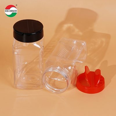 425ML Wholesale Sample Provided Plastic Spice Jars Bottles Containers With Red Black Lid Perfect For Storing Spice And Powders