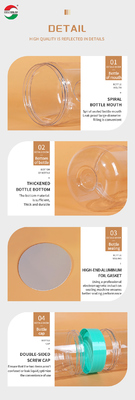 250ml 300ml 350ml 400ml Food Grade Double Sides PET Plastic Bottle for Soft Candy Cookie Dried Fruit Nut Snack Storage