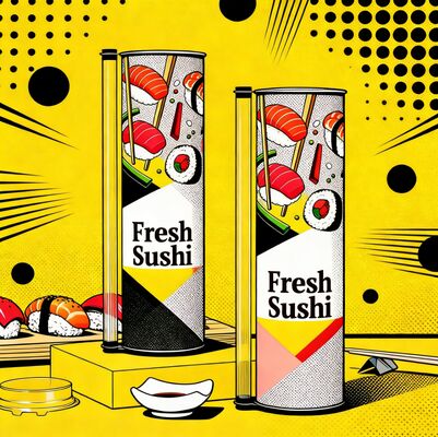 52*220mm Food Grade Biodegradable Customized Printed Paper Tube Sushi Push Pop Packaging Canister