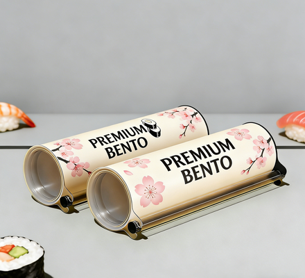 Custom Size Sushi Push Pop Container Food Grade Paper Cylinder Push Tube Packaging for Snacks Custom Design