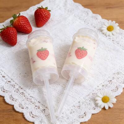 Food Grade Custom logo PP Plastic Sushi Push up pop Tube Shooter Cylinder Container Cup for Cake with Lid