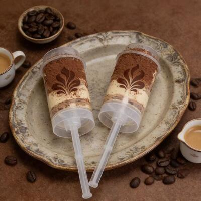 Food Grade Custom logo PP Plastic Sushi Push up pop Tube Shooter Cylinder Container Cup for Cake with Lid