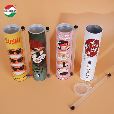 Eco-Friendly Customize Sushi Paper Tube Push Pop Sushi Packaging for Takeout Meals