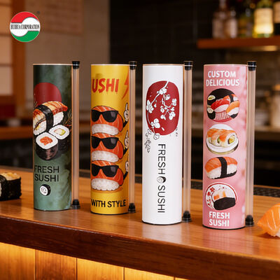 OEM 52mm 220mm Sushi Push-Up Tube and PP Sauce Tube Set for Soy Sauce Syrup Take away Condiments Food Packaging Length