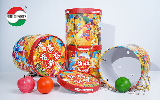 Customized Size Kraft Paper Tube Packaging with Metal Lid for Fruits - Biodegradable and Sustainable