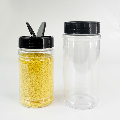 Clear Plastic PET Seasoning Shaker Storage Jars with Black Screw Top Kitchen Accessories 100ml 170ml 250ml 400ml spice bottle