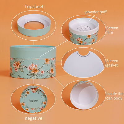 Custom Logo Printed Biodegradable Round Cosmetic Loose Powder Paper Jar Box Round Cylinder Sifter Paper Tube Canister Top Shaker