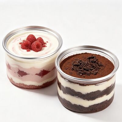 Round Clear Plastic Cake Packaging Can with Lid for Dessert Tiramisu and Mousse Cake Display