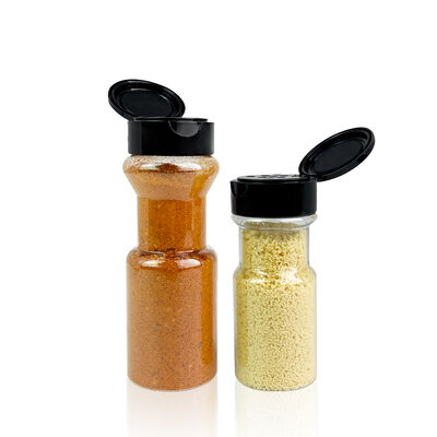 Salt Pepper Chili Cookie Seasoning Cylinder Container Screw Cap PET Plastic Spice Jar with Screen Printing for Cookware