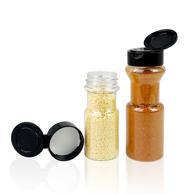 Salt Pepper Chili Cookie Seasoning Cylinder Container Screw Cap PET Plastic Spice Jar with Screen Printing for Cookware