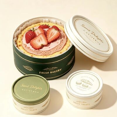 High Temperature Resistance Food Grade Paper Tube Packaging Custom Canister with Window for Cake Cookies